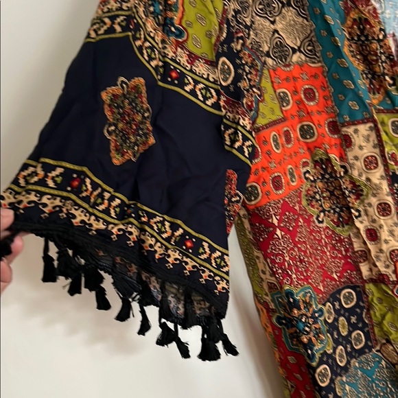 SHEIN Curve Multicolor Tassel Kimono - Picture 10 of 11